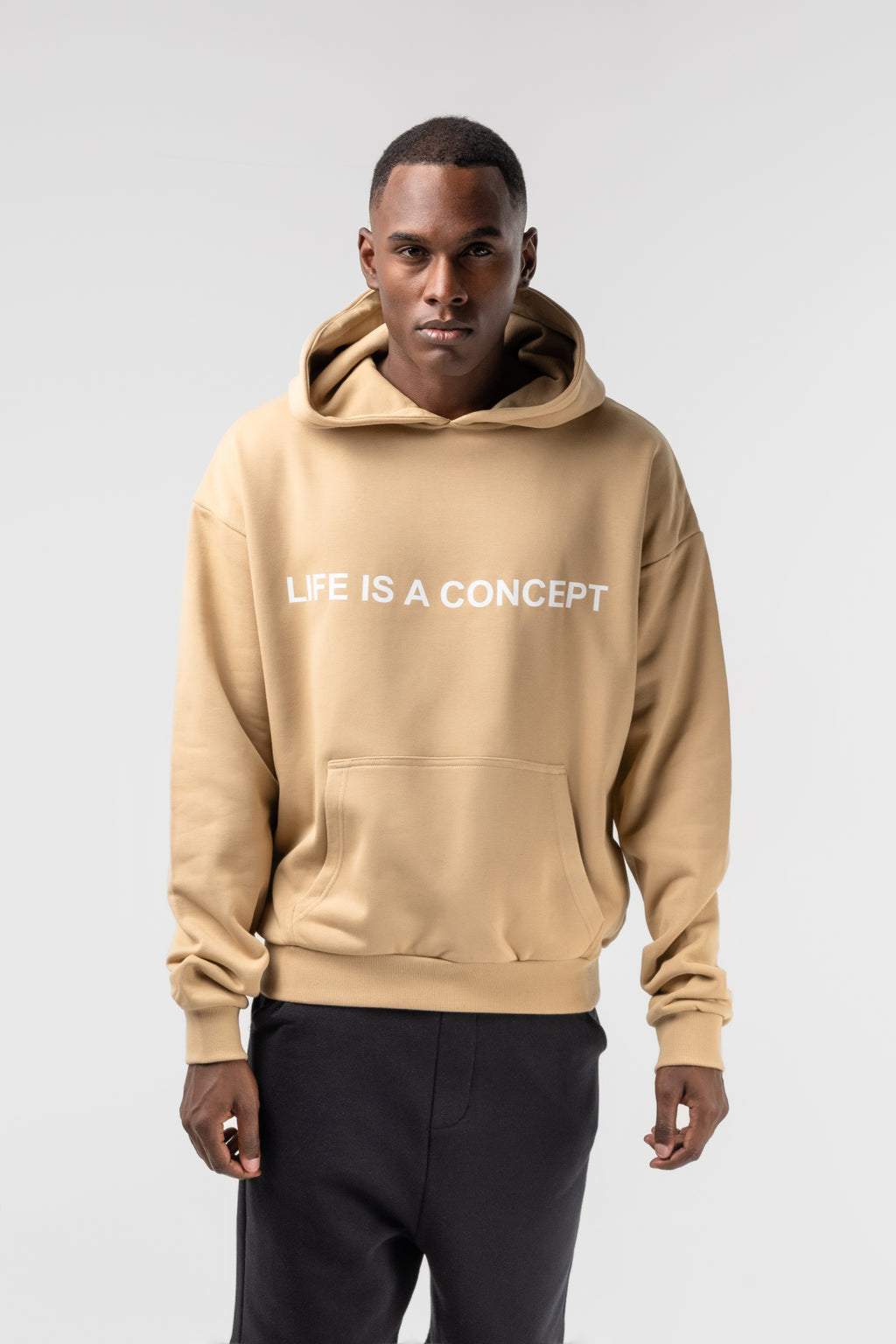 HOODIE LIFE IS A CONCEPT  BEIGE