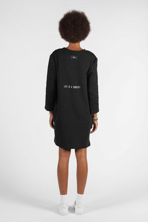 'LIFE IS A CONCEPT' SWEATER DRESS